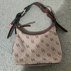 Dooney & Bourke Handbag DB Motif on Classic Canvas with Leather